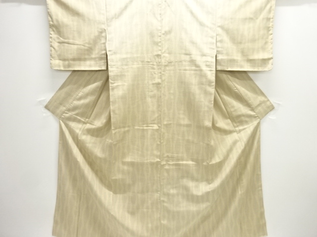 アンティーク　立涌模様織り出し十日町紬着物